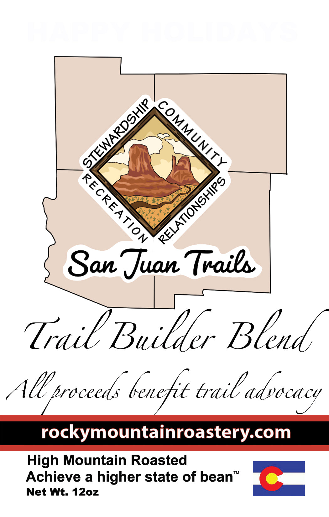 San Juan Trails Custom Trail Advocacy Blend Label