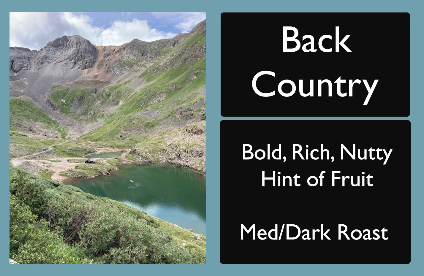 Picture of a bag of Back Country Blend Coffee