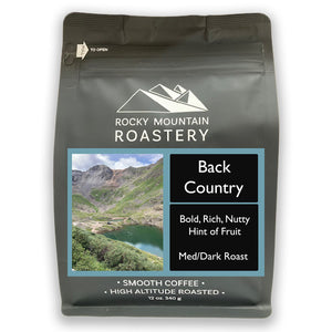 Picture of a bag of Back Country Blend Coffee