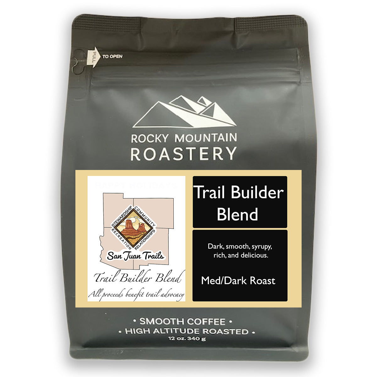 Picture of a bag of Trail Builder Blend Coffee