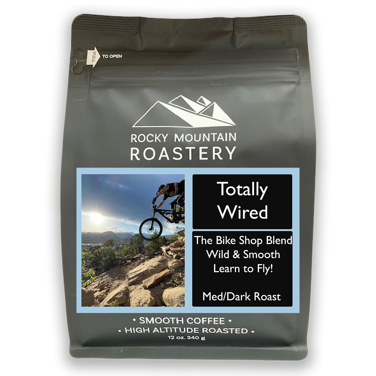 Picture of a bag of Totally Wired Blend Coffee